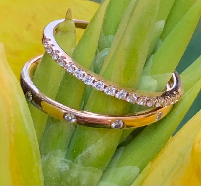 14k gold & diamond bands