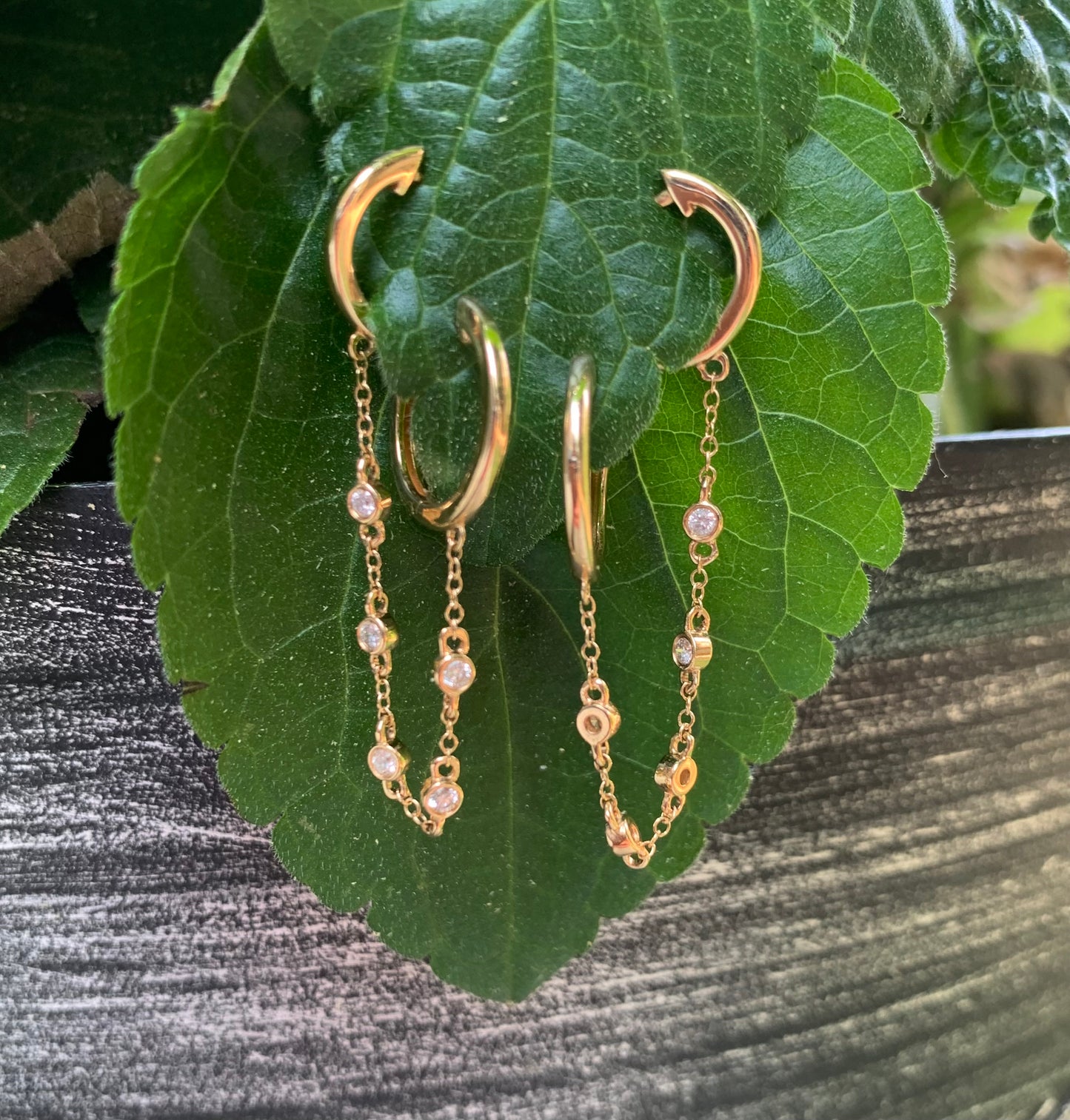 14k gold & diamond earrings
