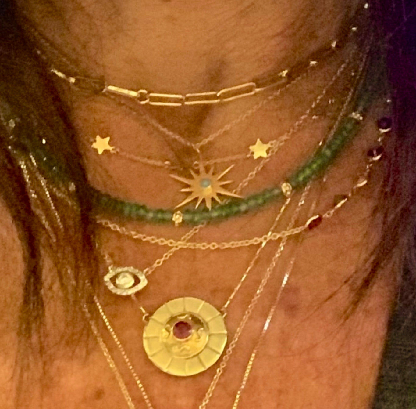 14k gold & gemstone necklaces