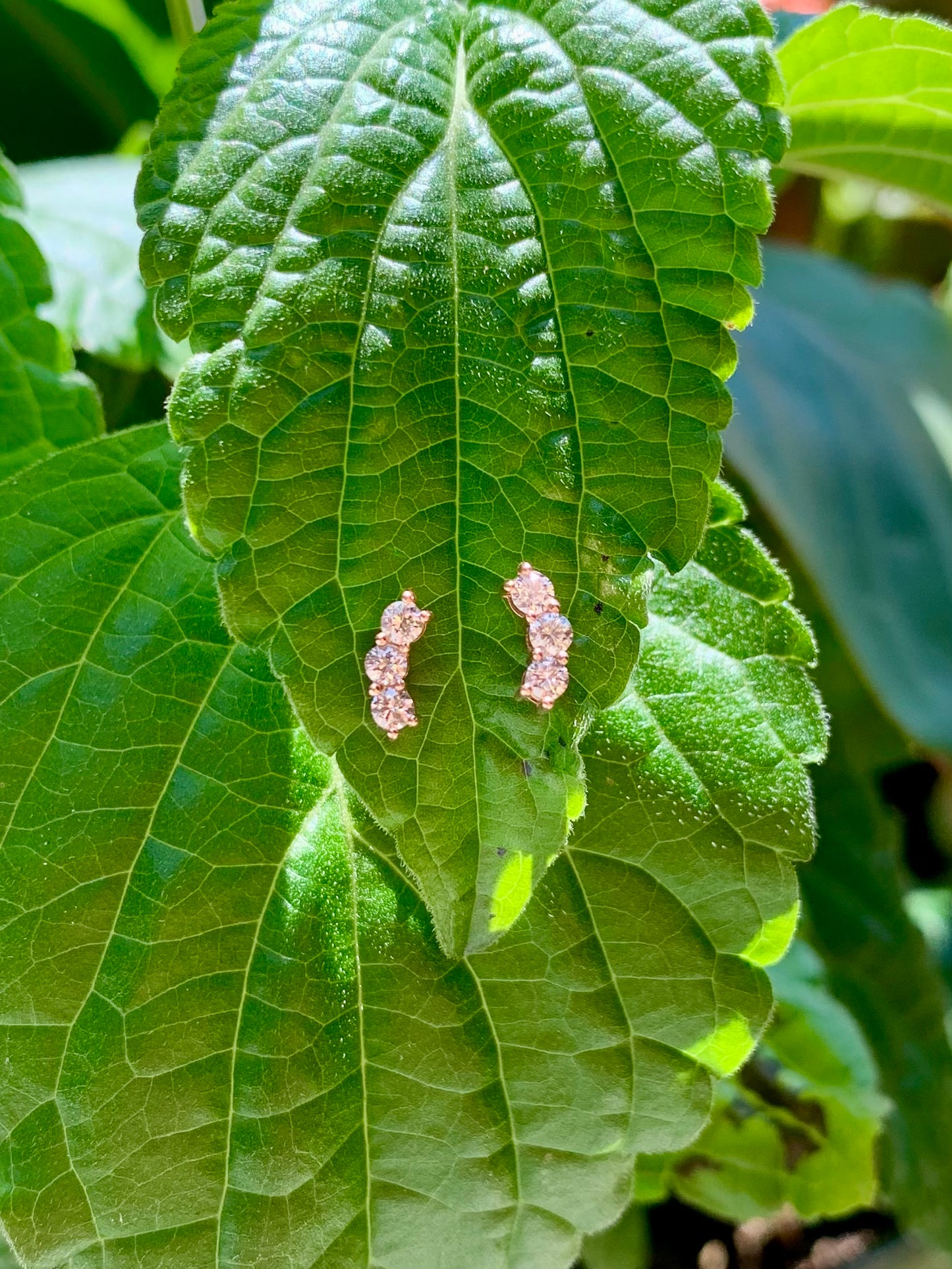 14k gold & diamond post earrings
