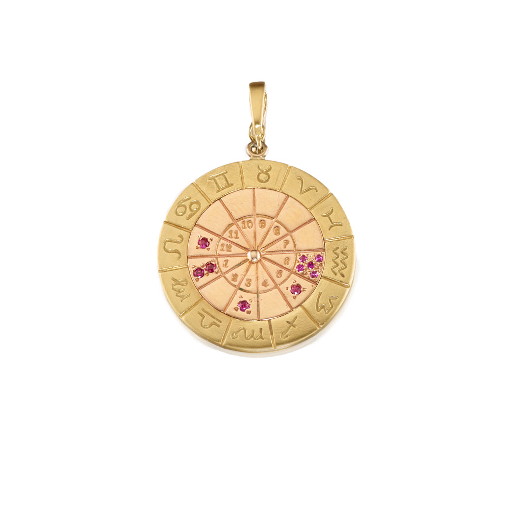 14k gold & ruby medallion