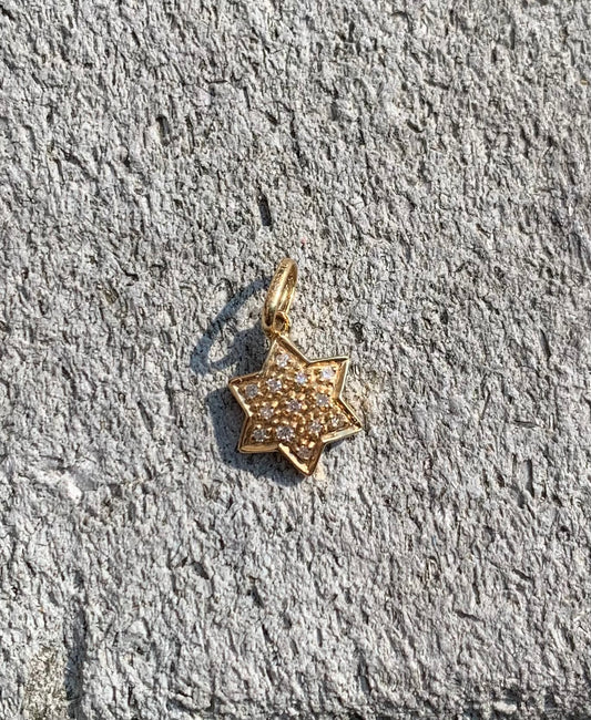 14k gold Jewish star charm