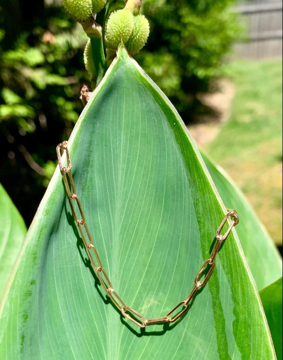 14K gold paperclip chain necklace