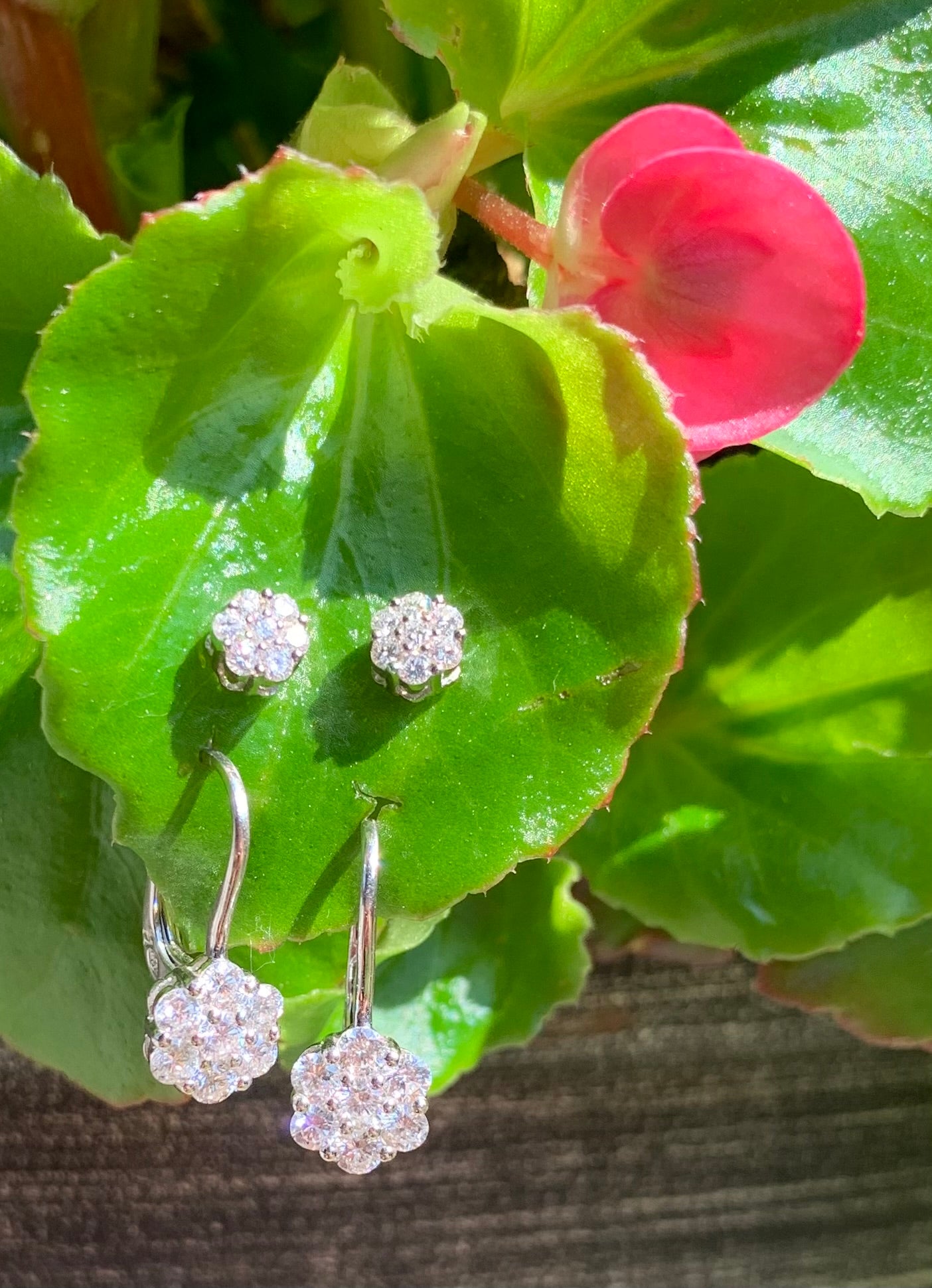 14k gold & diamond earrings