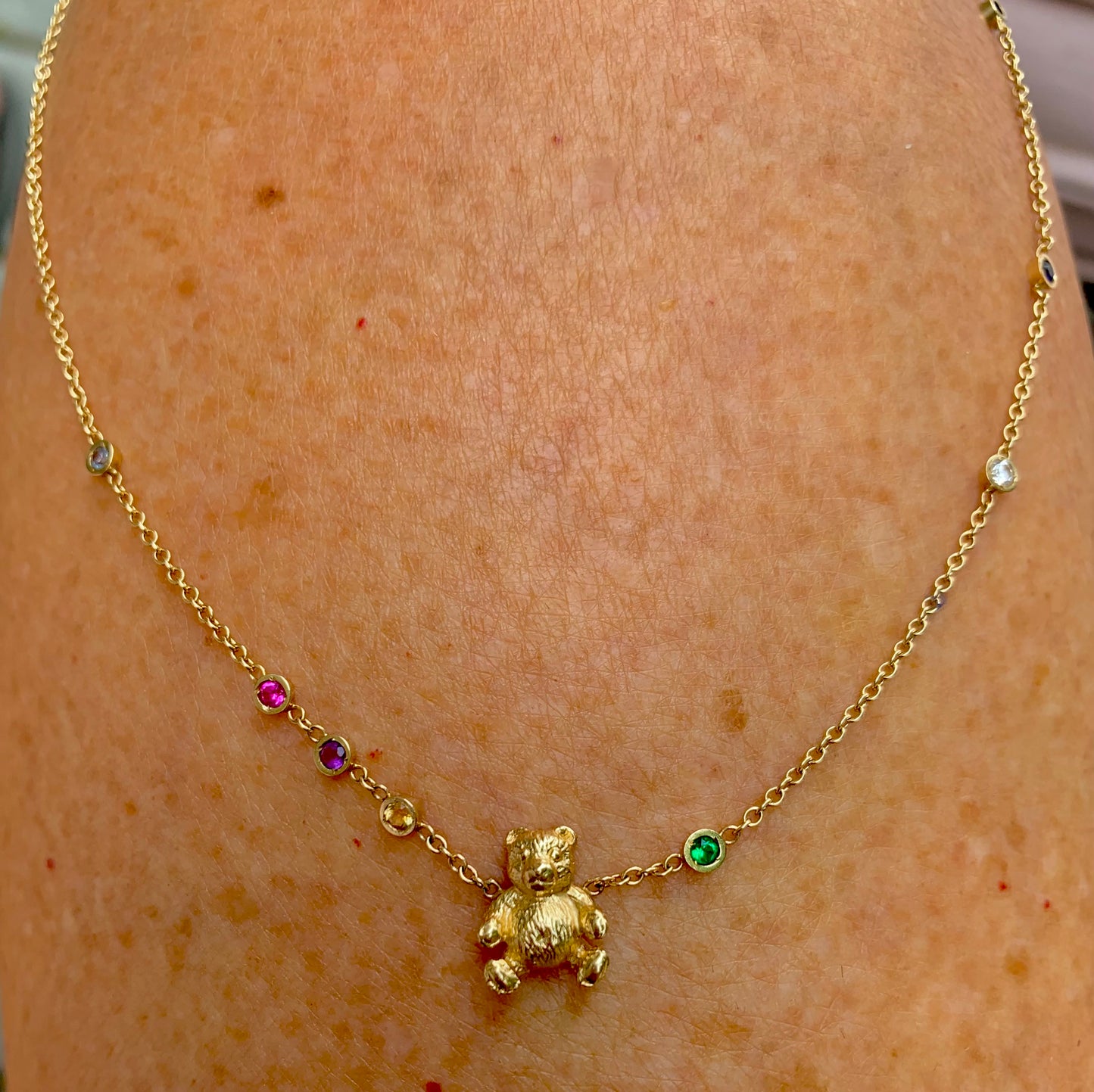 14k gold & gemstone necklace