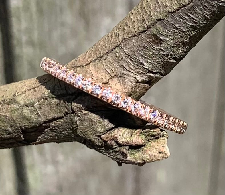 14k rose gold & diamond band