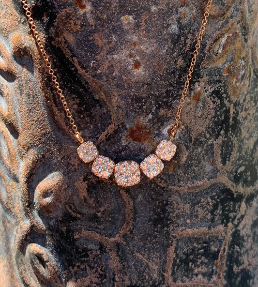 14k rose gold & diamond necklace