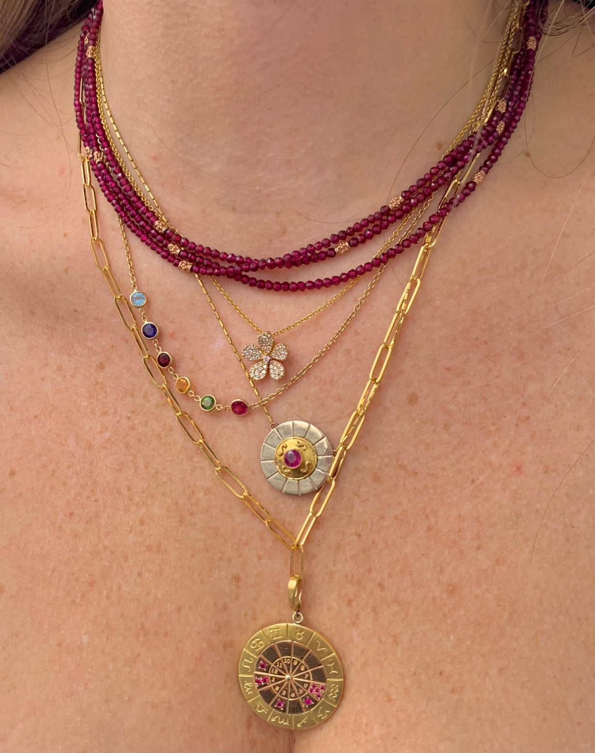 14k gold & gemstone necklaces