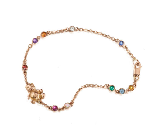 14k rose gold & gemstone bracelet