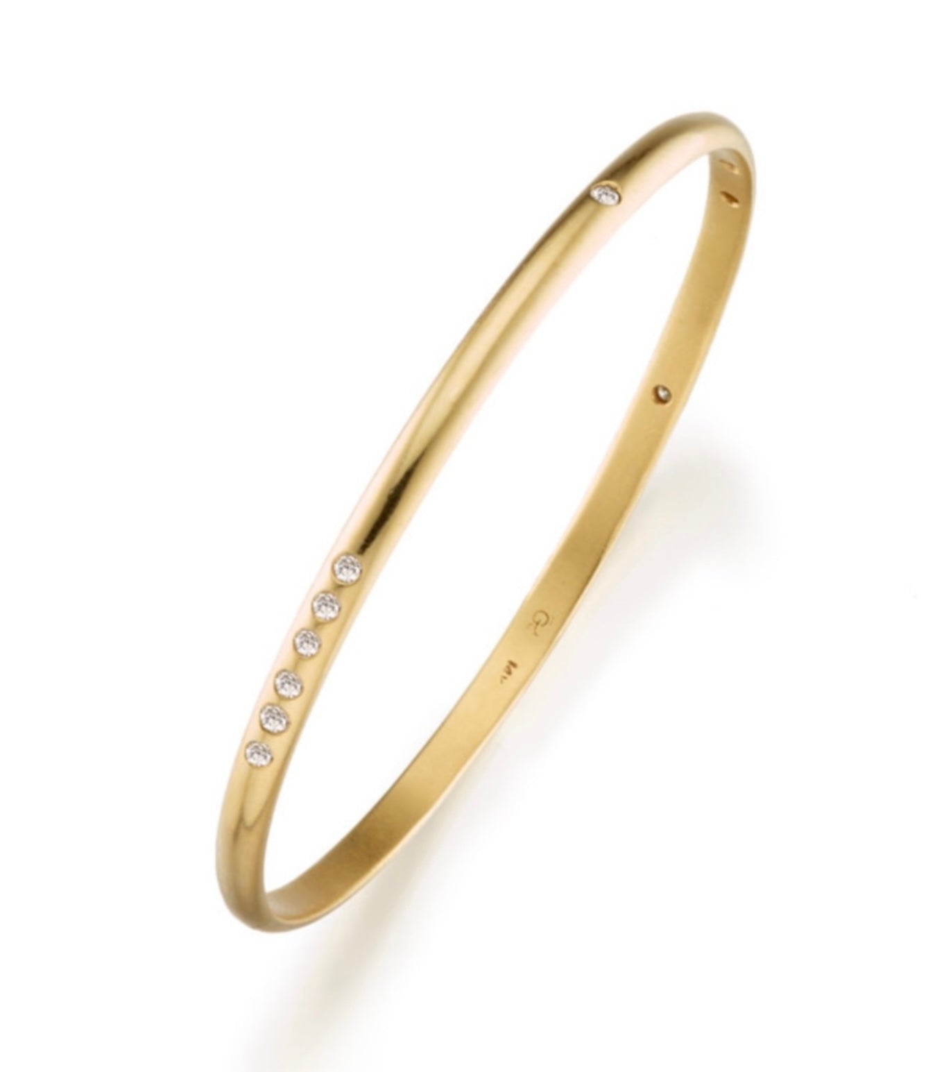 14k gold & diamond bangle bracelet