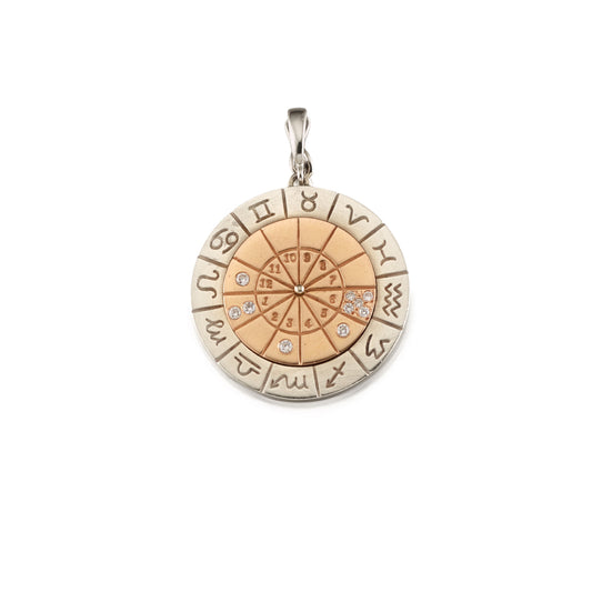 14k white & rose gold diamondmedallion