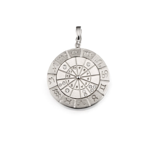 Sterling silver & diamond medallion