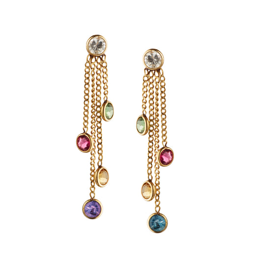 14k gold & multi gemstone earrings